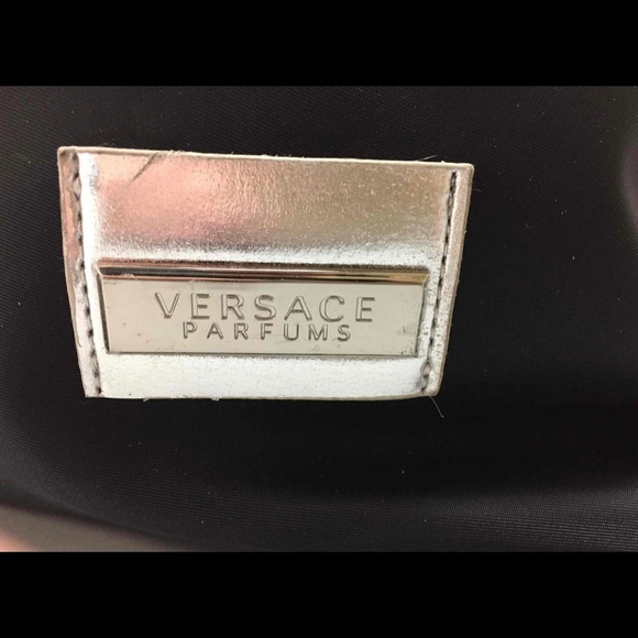NWOT VERSACE Black and Silver Parfums Nylon Tote Bag - Picture 2 of 8